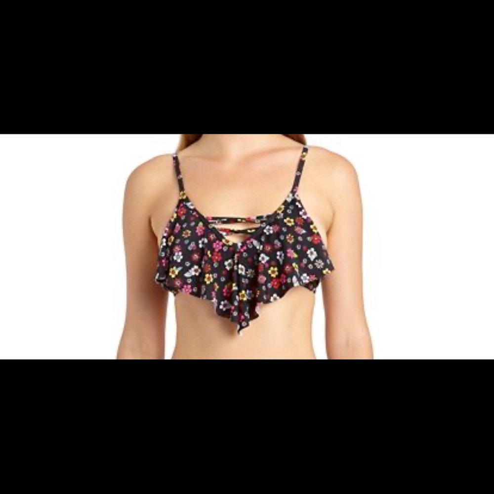 Floral Flounce Bikini Top